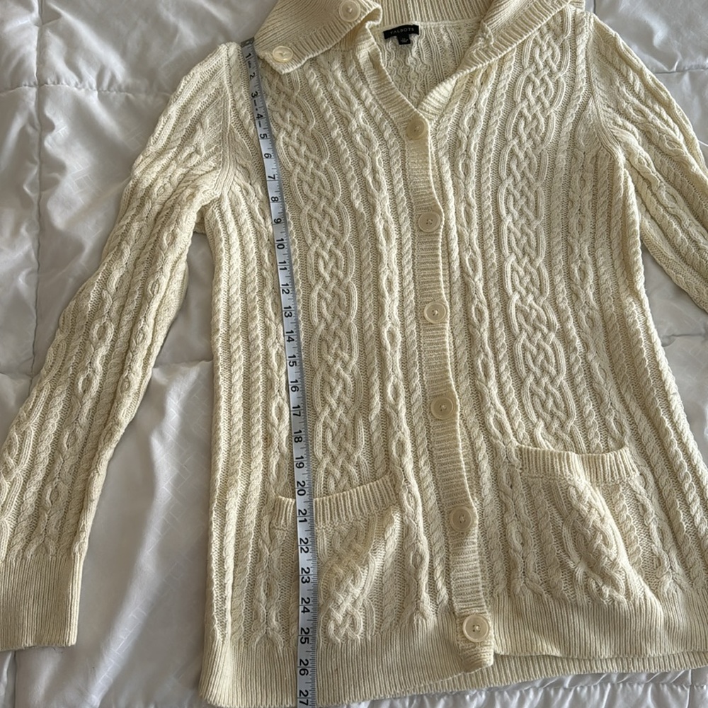 Talbots Button Down Sweater With Pockets - image 4